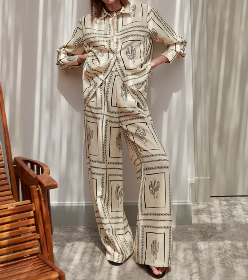 Livia - Geometric Printing 2-pieces Set