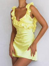 Zinnia - Yellow Ruffle Dress