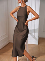 Claire - Elegant Satin Midi Dress