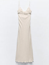 Grace - Polka Dot Satin Maxi Dress