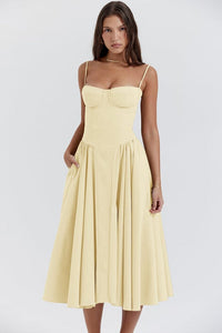 Carolyn - Sleeveless Corset Midi Dress