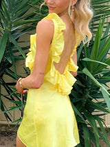 Zinnia - Yellow Ruffle Dress