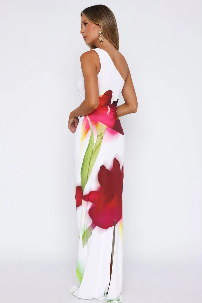 Calindra - One-Shoulder Floral Maxi Dress