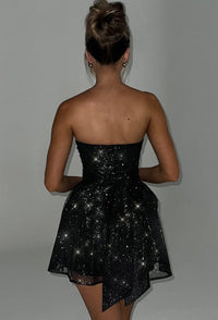 Serilda - Back-Knot Strapless Sparkle Dress