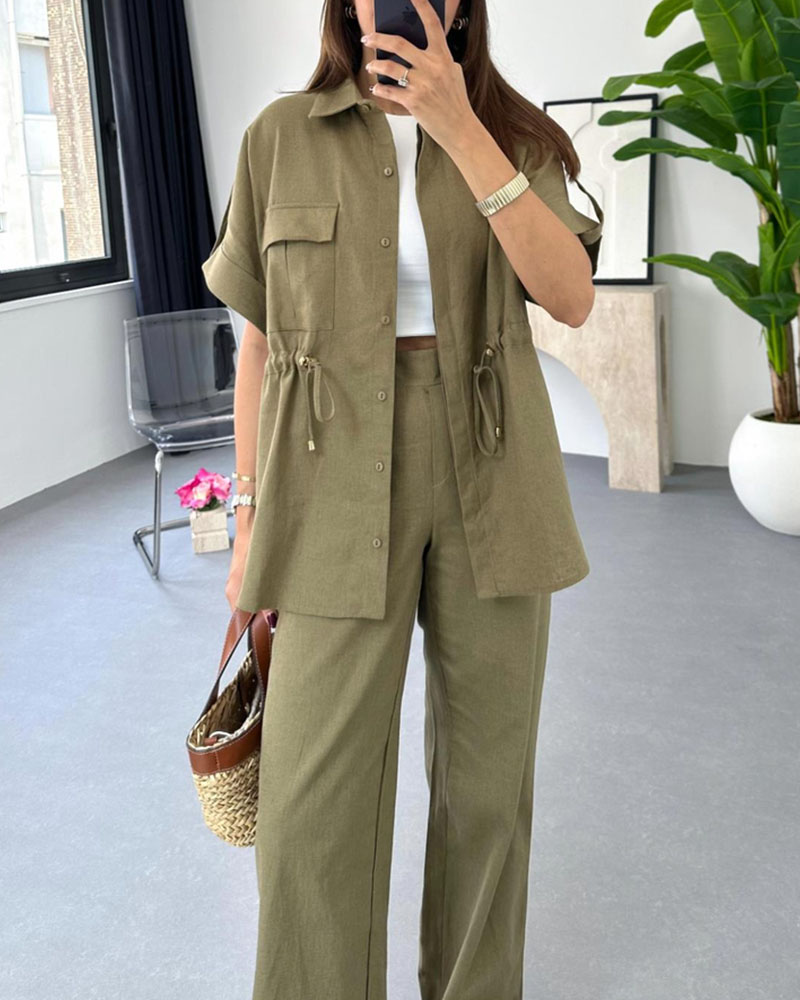 Molly - Workwear Drawstring Two-Piece Set