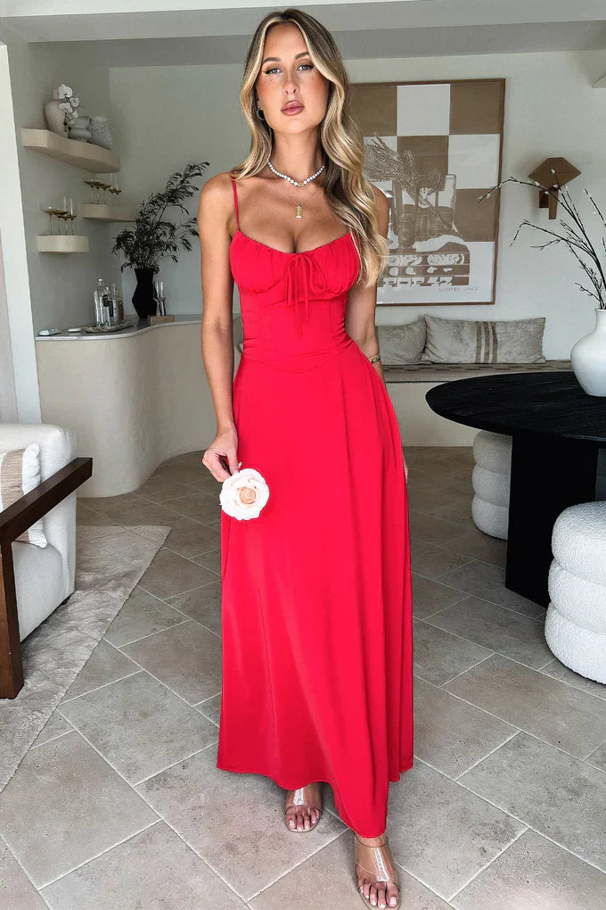 Harper - Lace-Up Sleeveless Maxi Dress